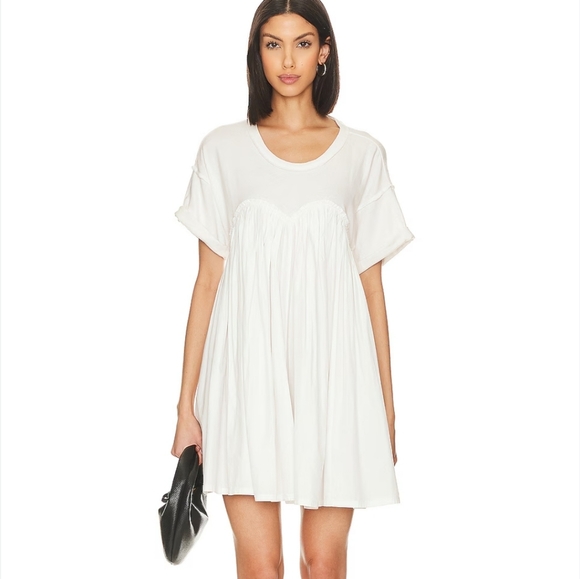 Free People Catalina Swing White Flowy Short Sleeve Sundress - Picture 8 of 13